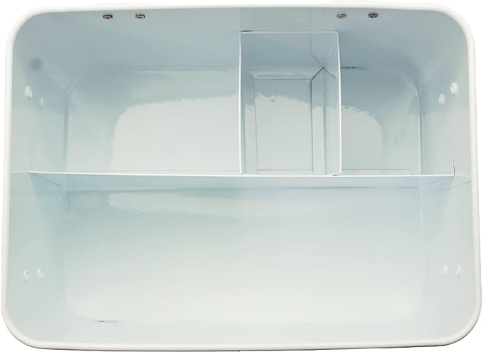 Metal First Aid Medicine Storage Box|Vintage Medical Organizer with Handle|Home Emergency Kit|8.5x6x6.25 Inches