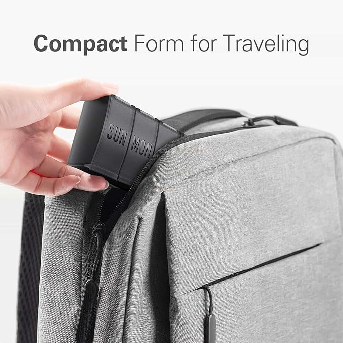 Large Capacity Portable Weekly Pill Organizer with 3 Compartments per Day|Black Travel Medicine Storage Box