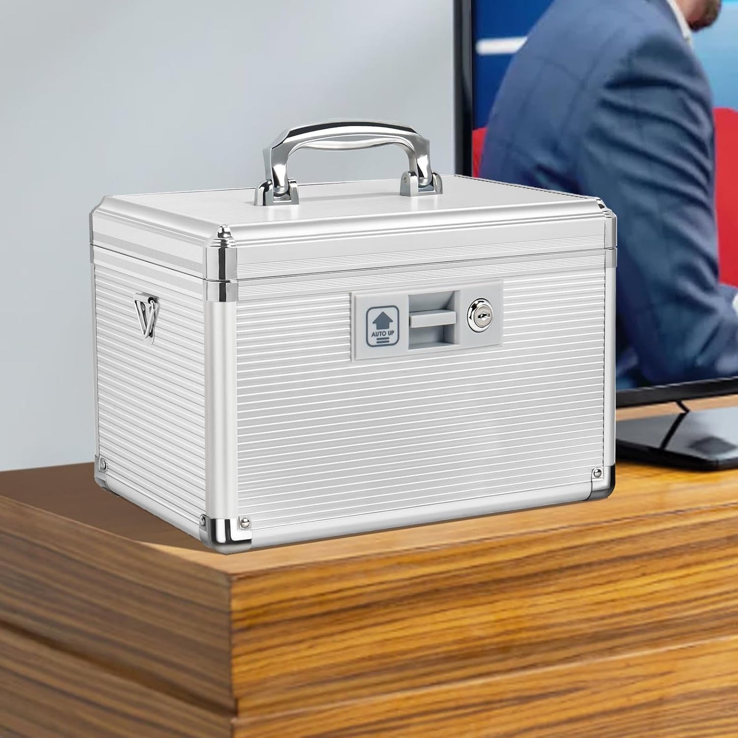 Aluminum Lockable Medicine Storage Box|Portable First Aid Kit with Handle|Large Capacity Medical Organizer