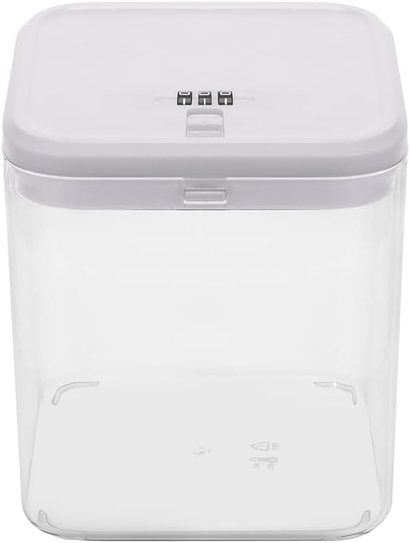 Clear Medicine Storage Box with Combination Lock｜Secure Pill Organizer for Home｜Compact Lockable Medical Container｜5.5 x 5.5 x 6.3 Inches
