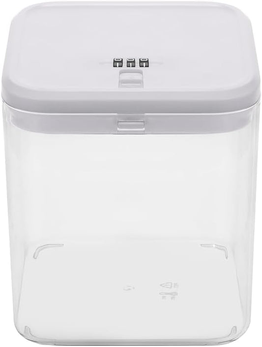 Clear Medicine Storage Box with Combination Lock｜Secure Pill Organizer for Home｜Compact Lockable Medical Container｜5.5 x 5.5 x 6.3 Inches